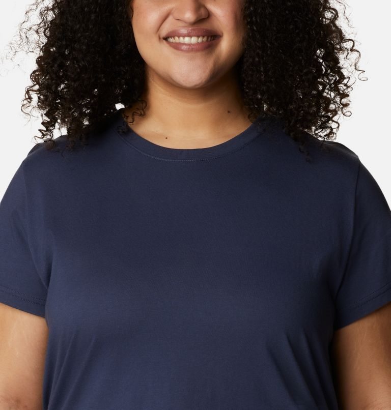 Women's Columbia Sapphire Point Short Sleeve T Shirts Navy | Plus Size CA-Z0L86